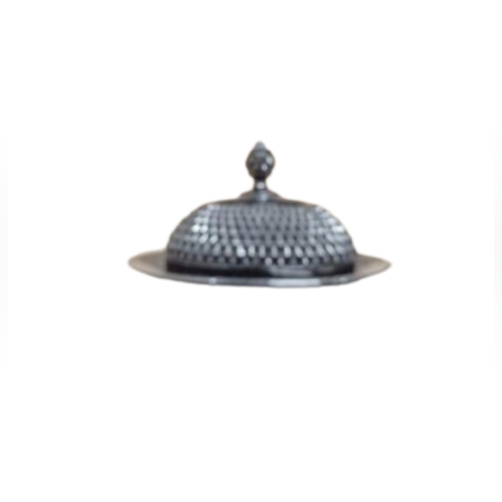 Tiara Diamond Point Black Amethyst Butter Dish
